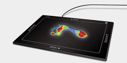 photograph of a gait scan machine used to measure feet for custom orthotics